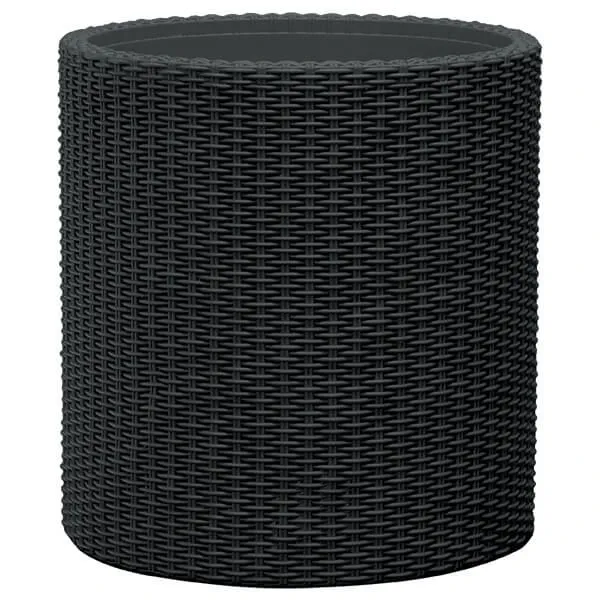 Medium Cylinder planter kerti m�anyag vir�gl�da antracit sz�rke